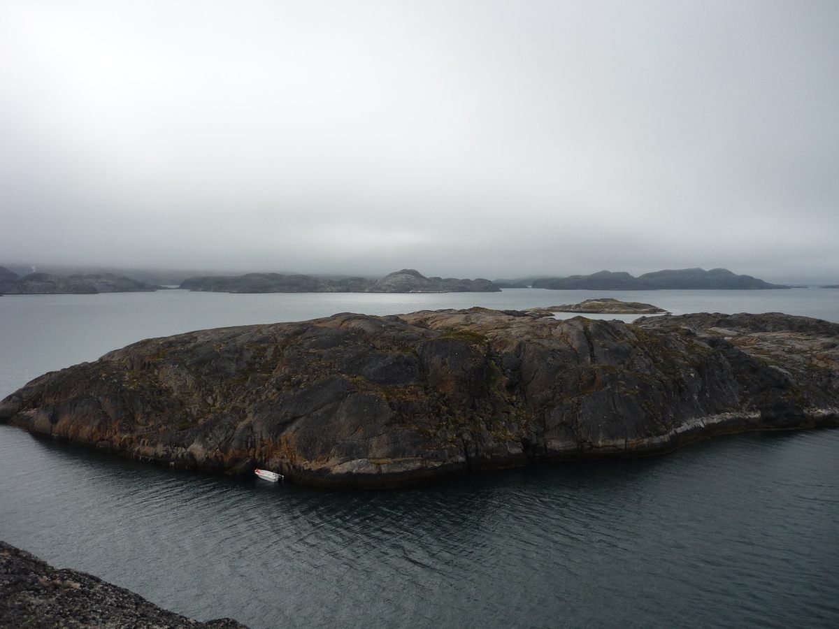 Western Greenland's rocky landscape.