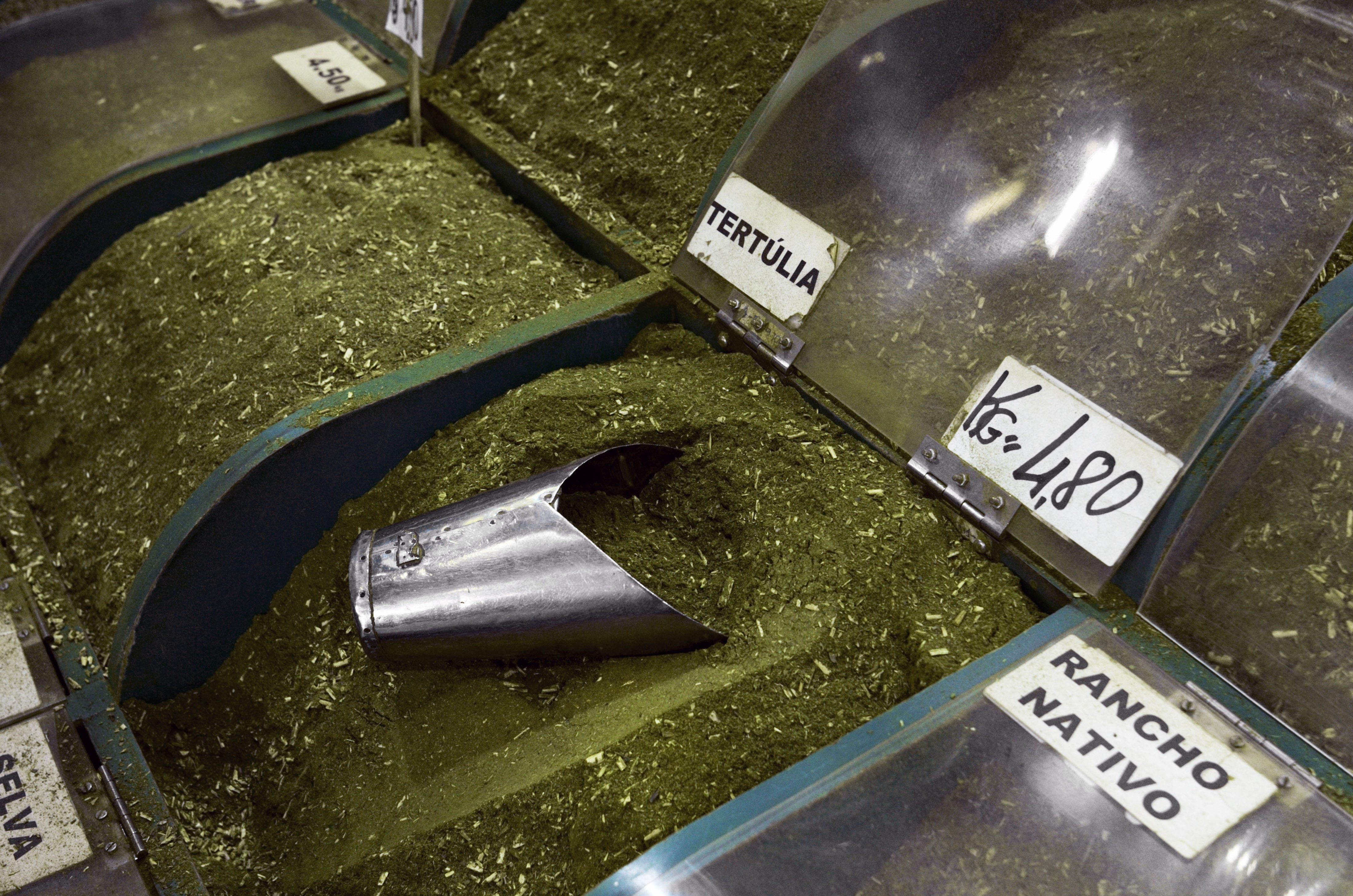 Yerba Maté on sale at the Central Public Market of Porto Alegre, Brazil.