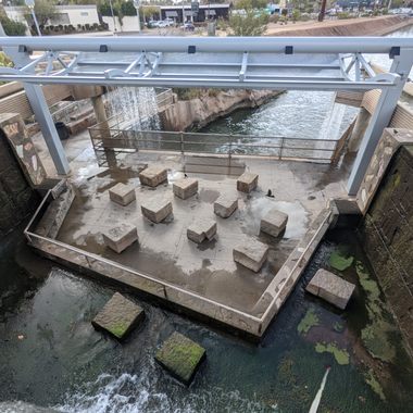 Overhead photo of the viewing deck