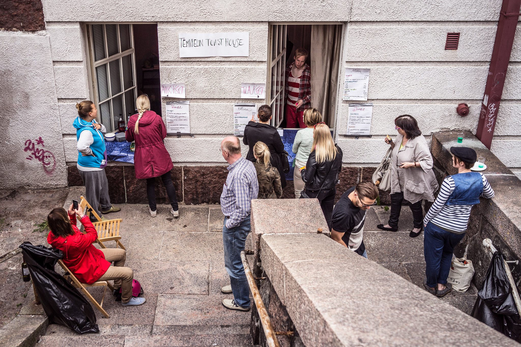Temppelin Toast House in 2013 set up shop in a stairwell.