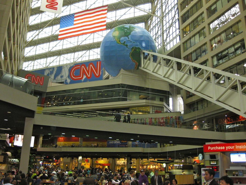The atrium in the CNN Center as it looks today.