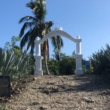 The entrance to the cemetery.