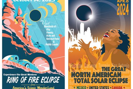 Retro, poppy posters capture the feel of America under the shadow of the moon.