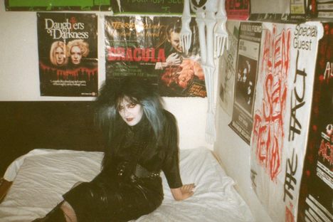 A participant named Debbie Graves shows off her goth look. 