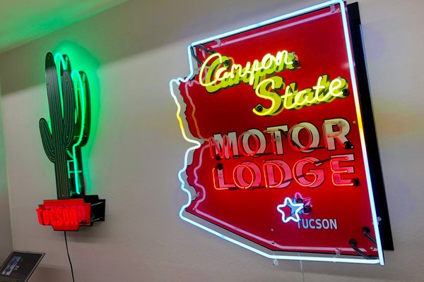 Miniature versions of some of Tucson's most famous neon signs.