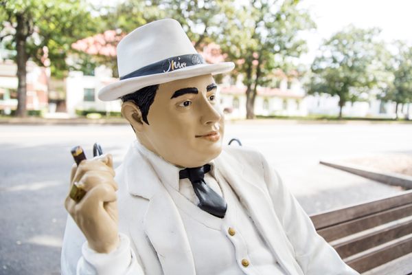 Near the museum, a statue of Al Capone sits outside of the Southern Club, one of the city’s mob hangouts.