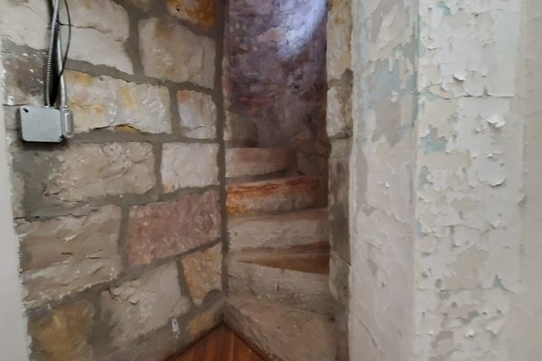 Stairway to fifth floor tower where the head servant slept, was also created to be like where the main character from the book “woodstock” lived.