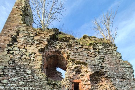 The basement and first floor hall of this tower. It appears that the original entrance was on the first floor.