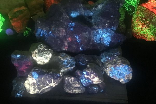 Rocks under florescent light.