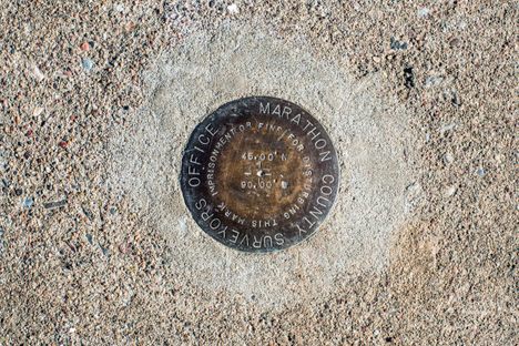 Misplaced marker on ground.