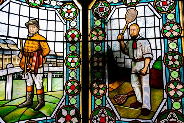 The Champion is a rare pub adorned with stained glass windows.