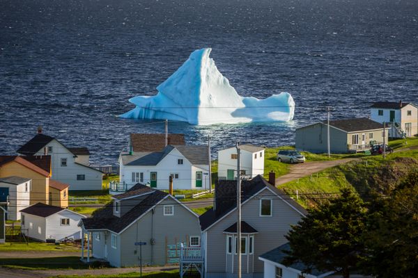 An iceberg drifts down Iceberg Alley.