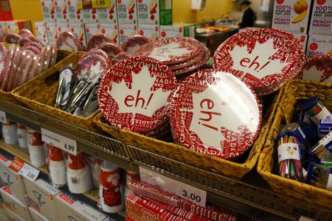 Canada Day items on sale in Nova Scotia. 