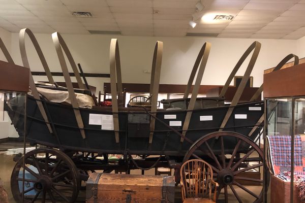 Here is an old Conestoga wagon.