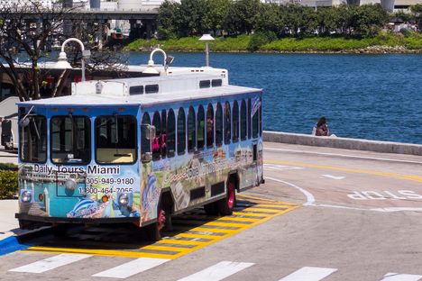 A trolley tour in Miami.