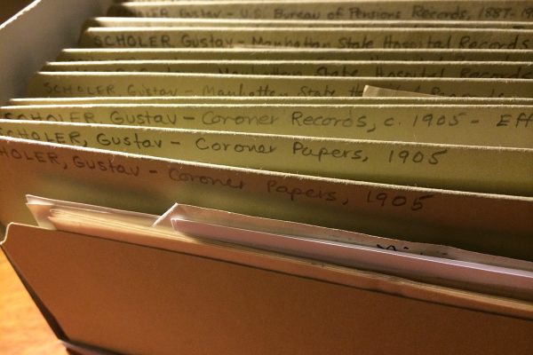 The Dr. Scholer archives were given to the NYPL by his wife