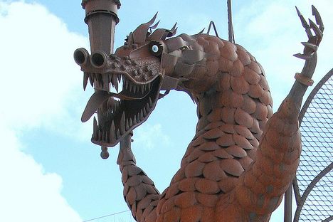 One of the massive steel dragons.