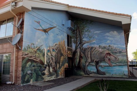 Murals on the exterior of the Best Western 