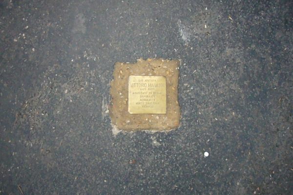 A Stumbling Stone memorial in Rome.