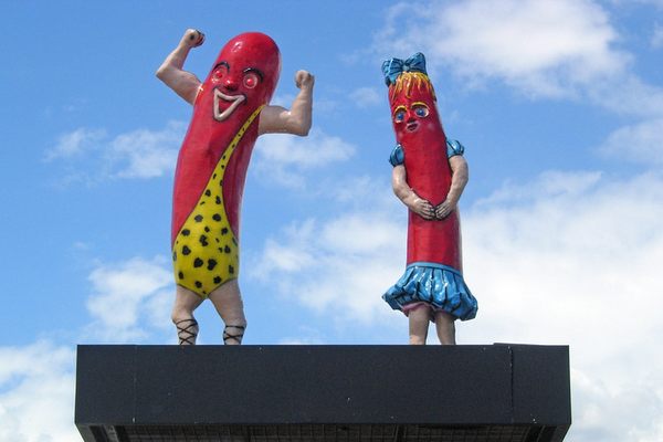 The iconic rooftop statues.