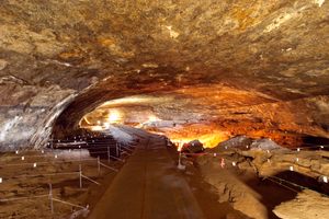 Inside Wonderwerk Caves, underground caves and excavation, Kuruman, Northern Cape