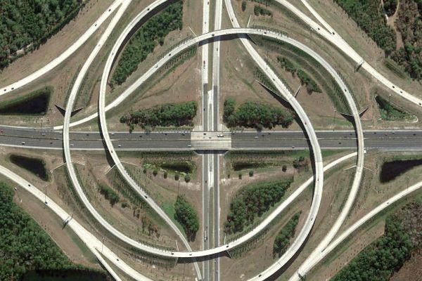 Jacksonville Interchange Spiral from above.