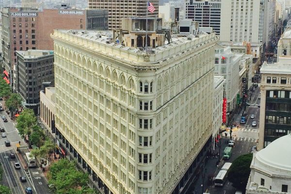 Phelan Building, with the rooftop penthouse visible