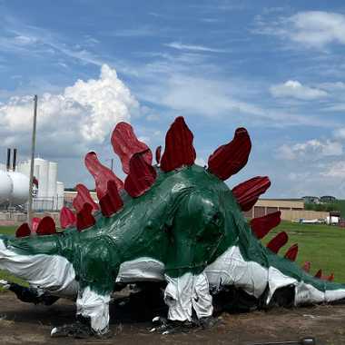 This animatronic dinosaur now rests in peace.