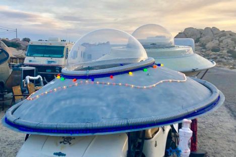 Saucers in the desert.