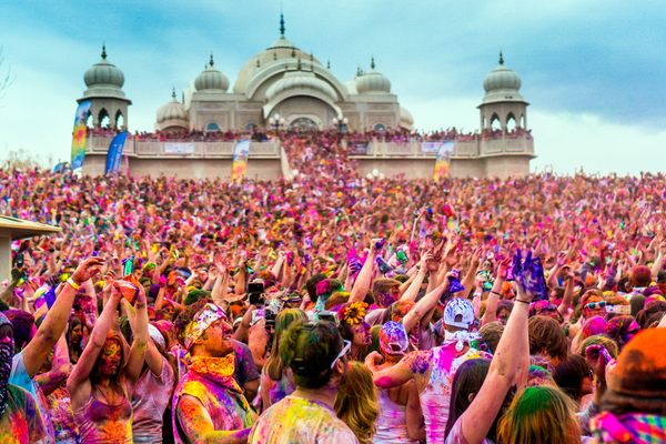 Festival of Colors at the Krishna Temple in Utah, 2014.