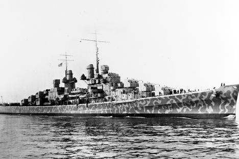 The USS Juneau, in New York Harbor.