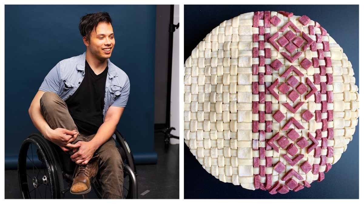 The intricate latticework is inspired by traditional Croatian embroidery.