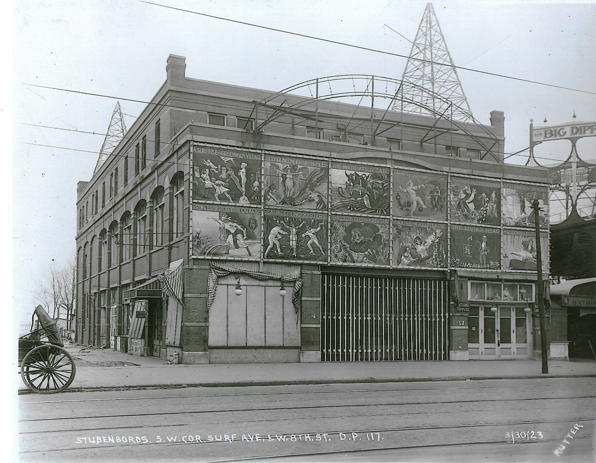 Billboards at Coney Island, c. 1923.
