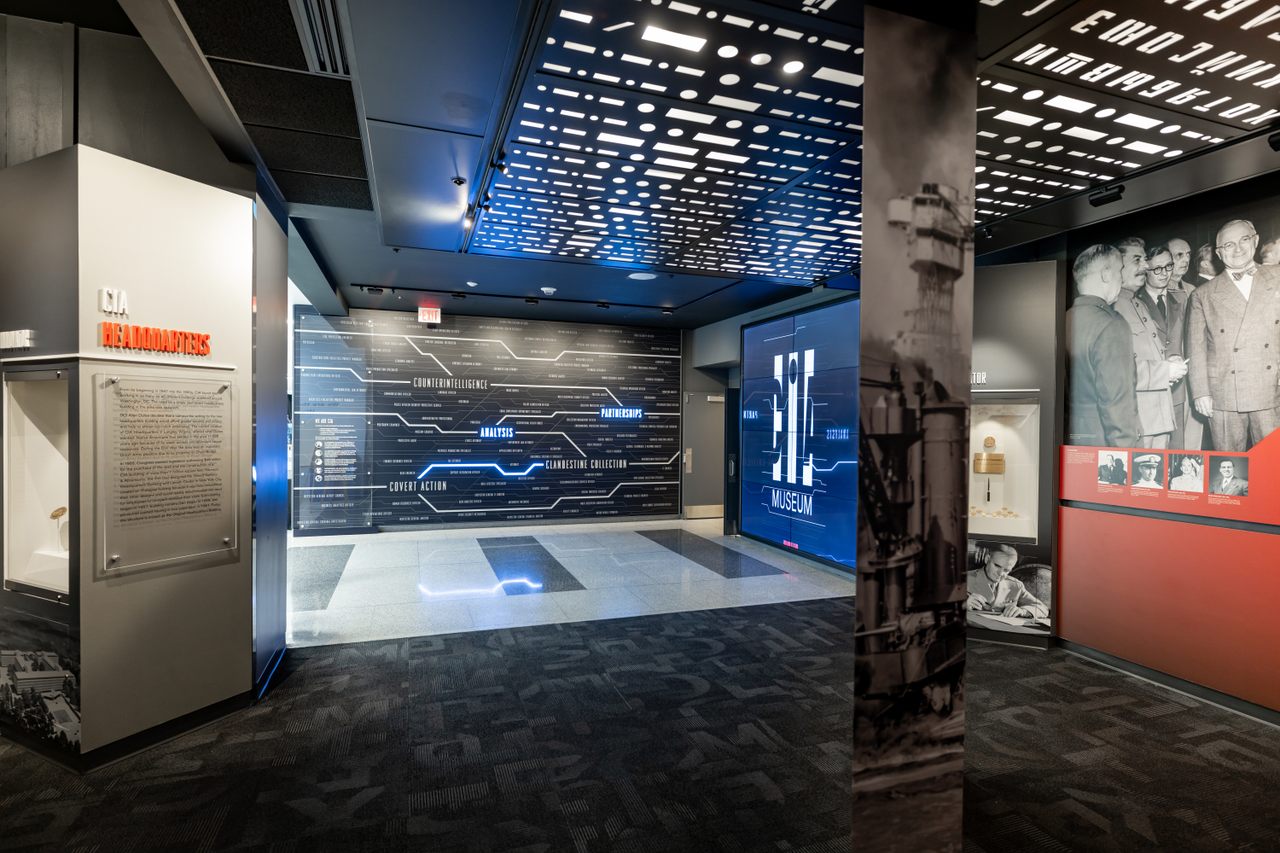 The CIA Museum is located at the agency's headquarters in Langley, Virginia. CIA officers and officials are able to freely visit while at work.