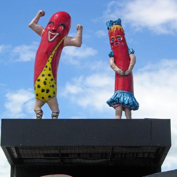 The iconic rooftop statues.