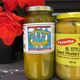 A jar of mustard pickles.