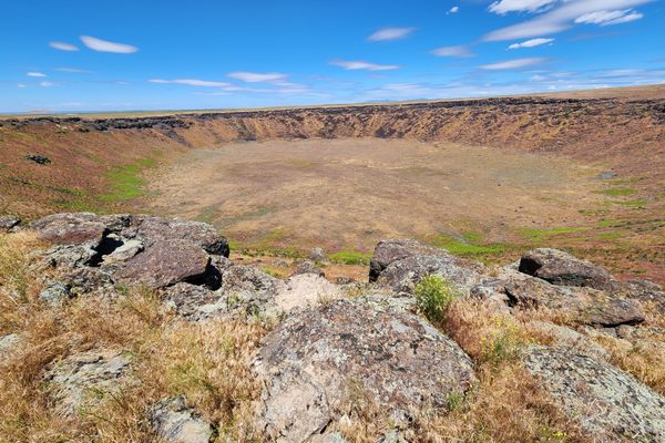 West crater, looking slightly northeast.