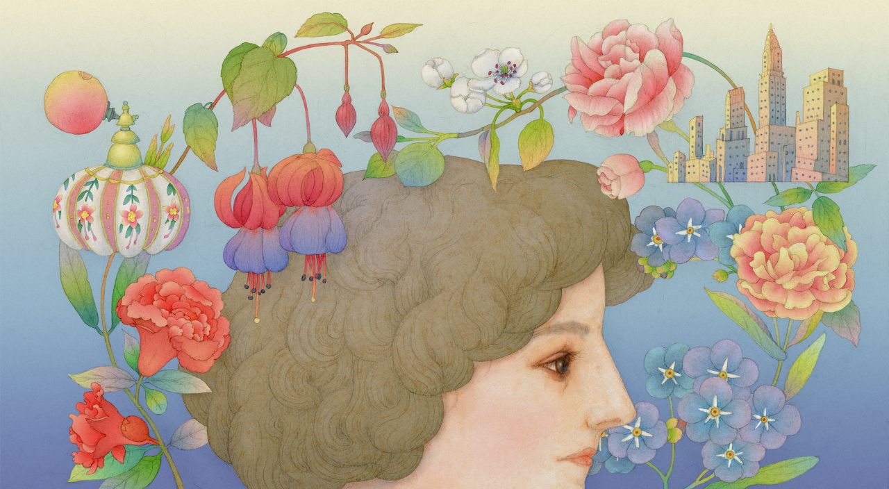 An illustration of "the woman with the most wonderful nose in the world," Ann Haviland. 