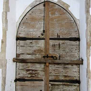 The 15th C. north door with scorch marks, some say left by the Devil's hand, Holy Trinity Church, Blythburgh.