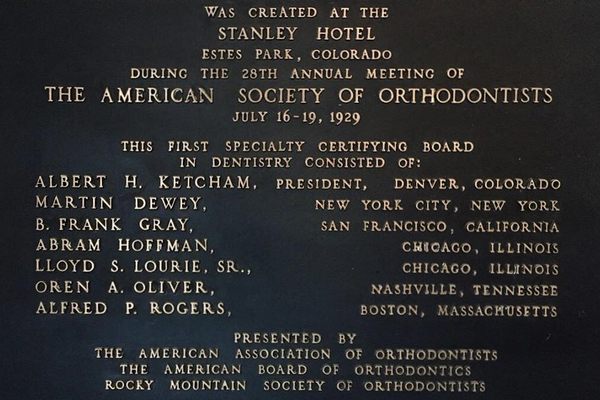 The plaque commemorating the creation of the American Board of Orthodontics.