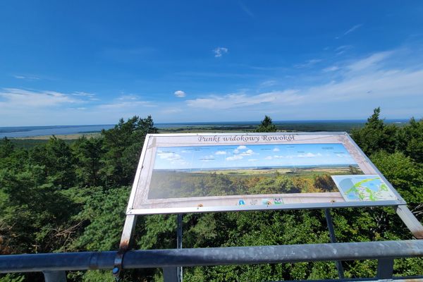 Signs at the top inform of what visitors are seeing