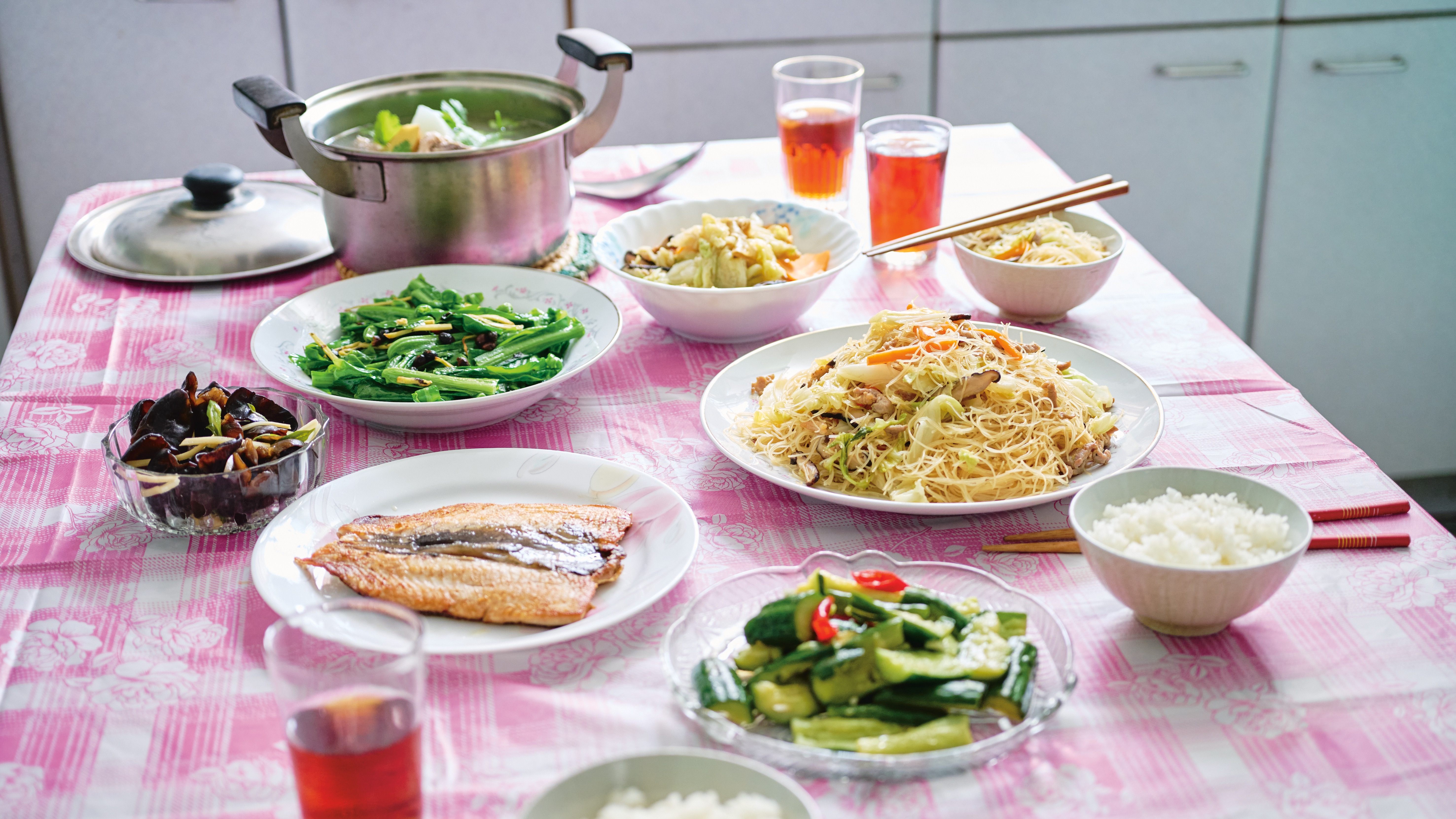 A few of the dishes from <em>Made In Taiwan</em> in Wei's kitchen.