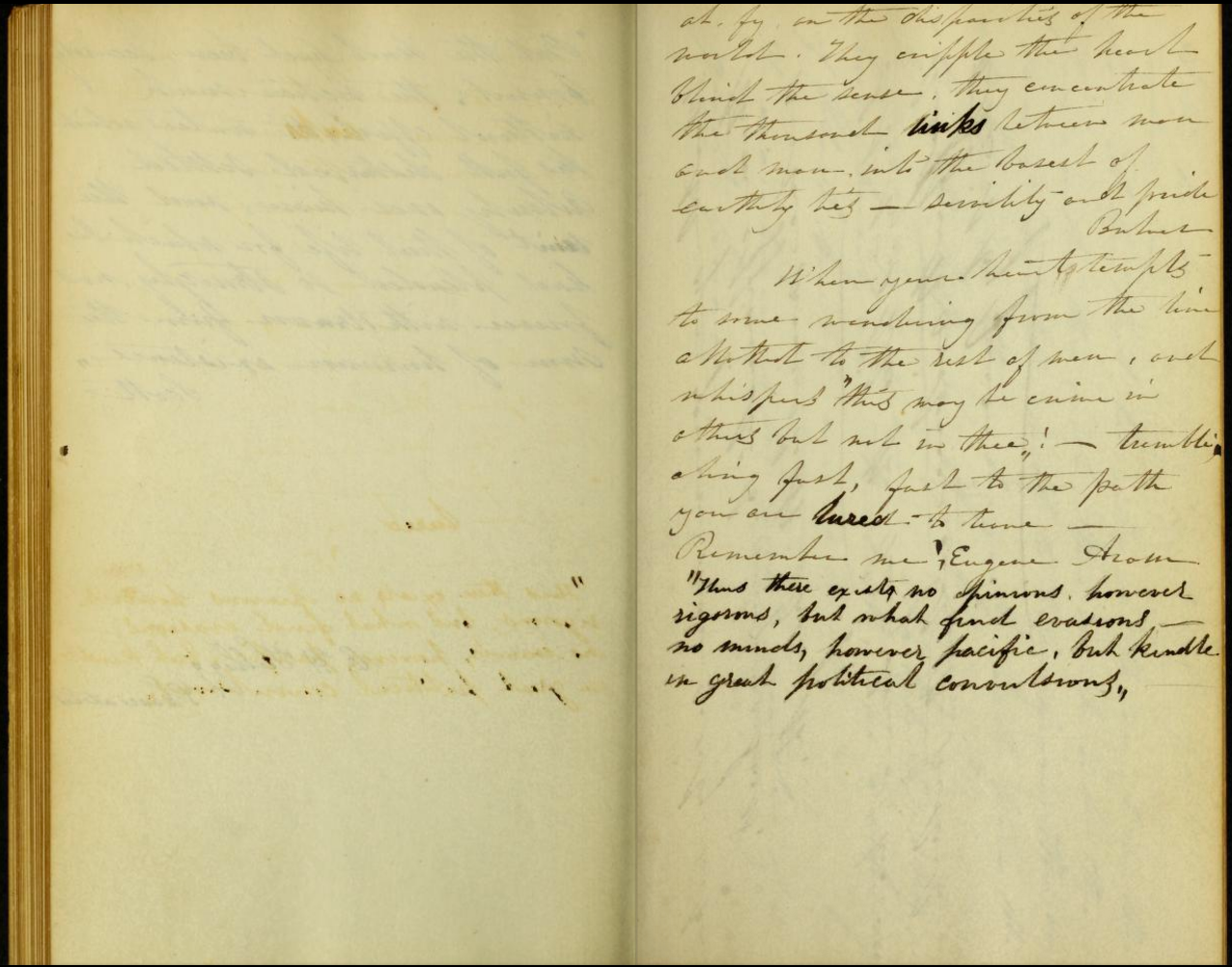 A page from Elizabeth Cady Stanton's commonplace book, kept from 1831 through 1841.