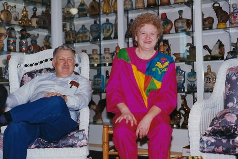 Charles and Betty at home with their collection.