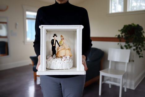 The top tier of Shizuo and Frances’s wedding cake, which has miraculously survived since they were married in 1943. 