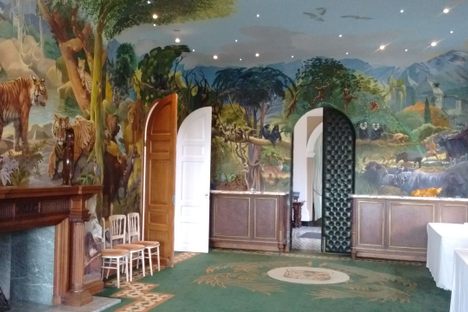 View of the Spencer Robert's mural room, Port Lympne mansion.