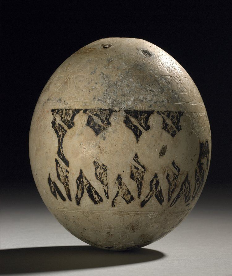 carved ostrich eggs