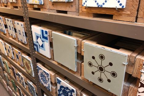 The Bank has also collected more modern designs, like the tiles shown here.