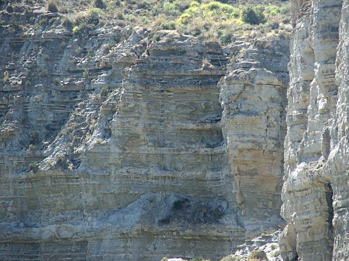 Cyclic deposits, almost certainly caused by Milankovich cycles, can be seen in the the Tabernas Desert of southern Spain. 