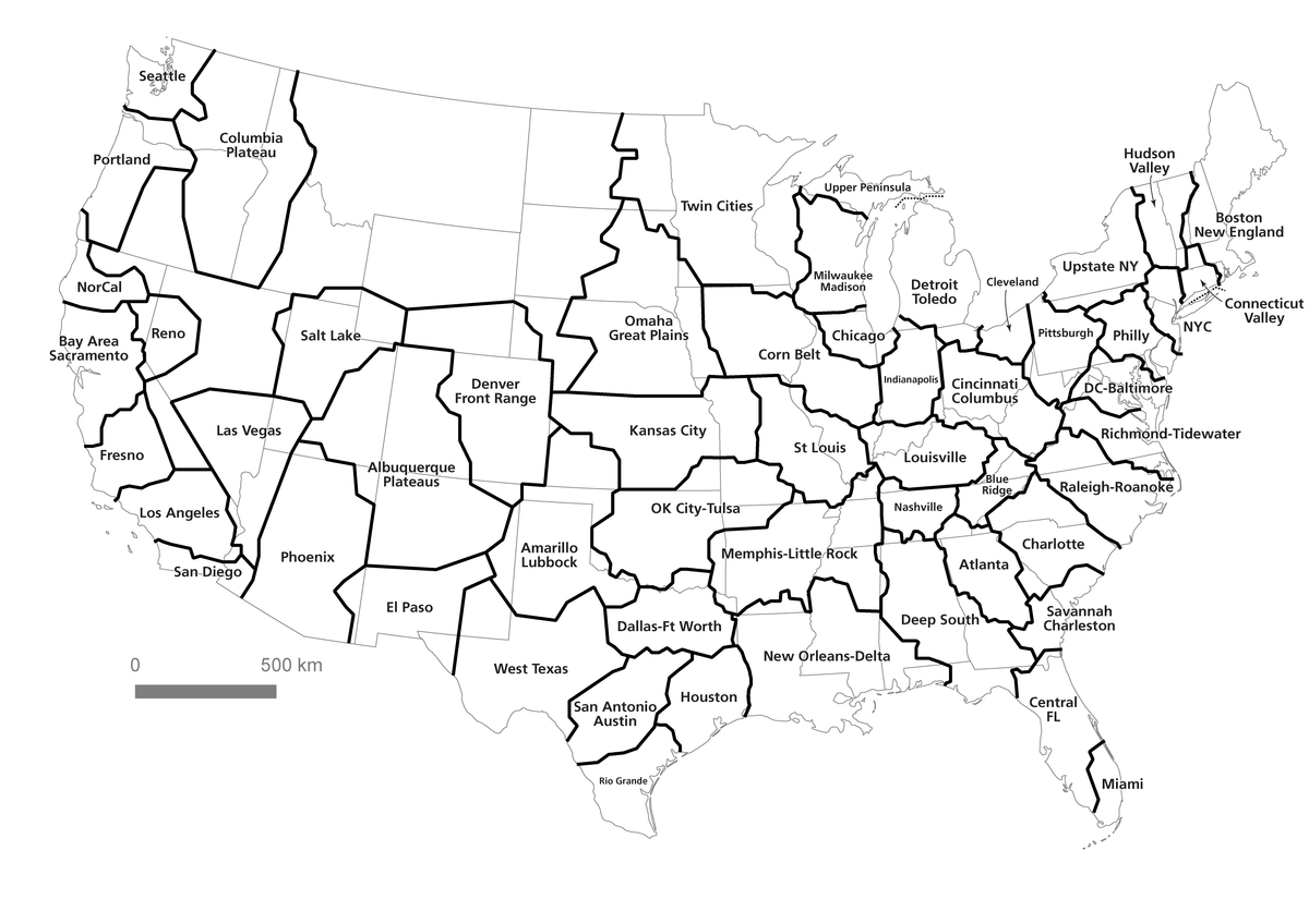 American communities, as determined by a computer, with a human assist.